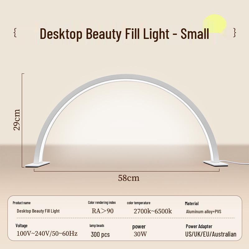 U-Shaped Half-Moon LED Nail & Eyebrow Embroidery Light for Beauty & Nail Art