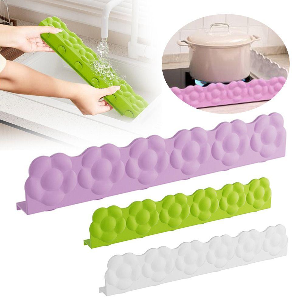 Sink Water Barrier Strip Kitchen Splash Guard Silicone Washbasin Partition