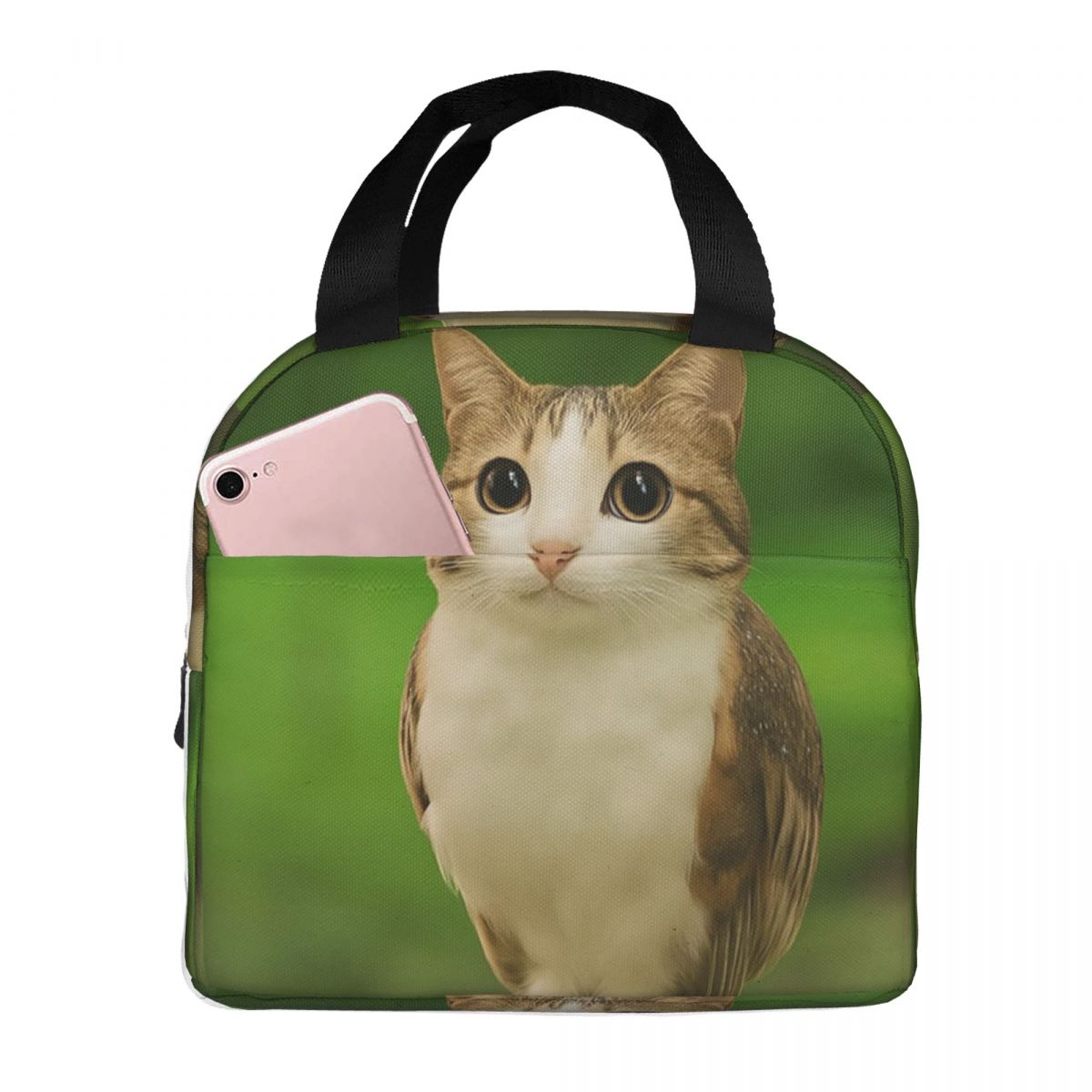 Meowl Cat Owl Funny Internet Trendy Meme Insulated Lunch Bag for Women Kids Portable Food Boxes Thermal Lunch Box Tote One Size