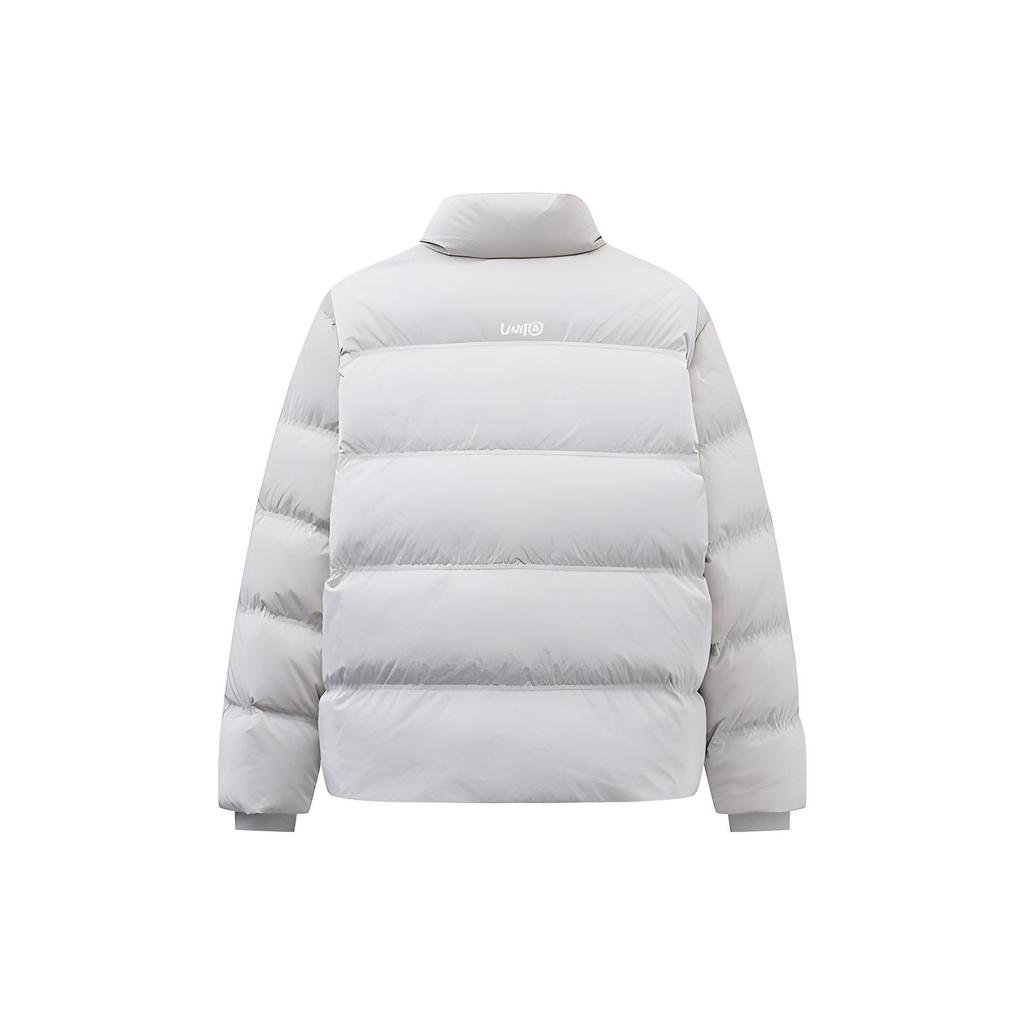 Anta Lifestyle Series Solid Color Single-Breasted Stand Collar Thick Jacket Women Jacket Stylish-Gray 162348925-1