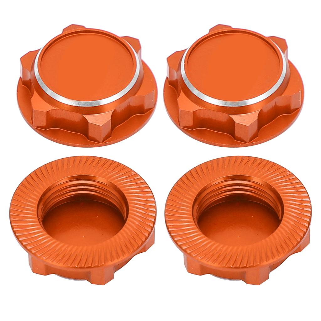 Lightweight Aluminum Alloy Hex Wheel Nuts 17mm Anti Loose Dustproof Hex Nut for 18 RC CarOrange