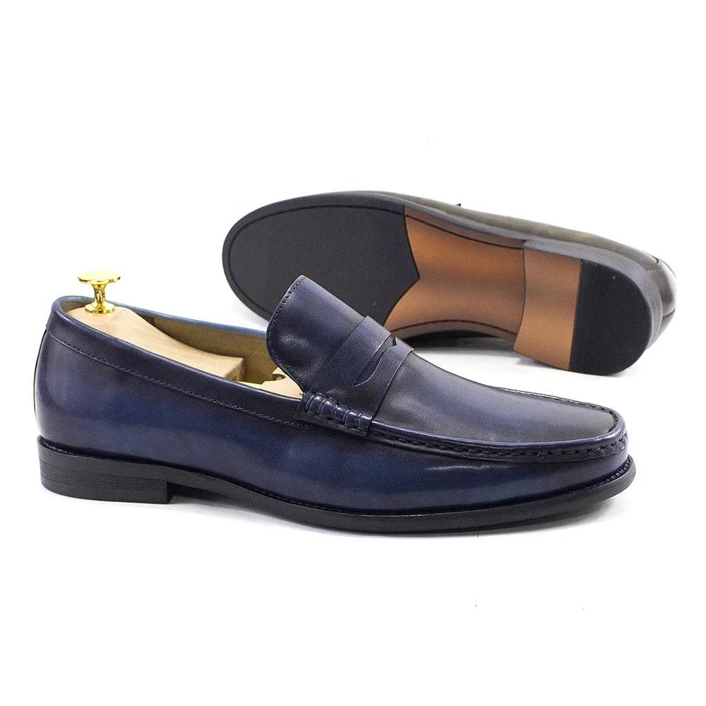 Fashion Luxury Genuine Leather Men's Penny Loafers Casual Office Business Dress Shoes Fashion Party Wedding Formal Male Footwear