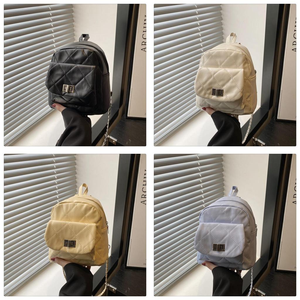 Pu Fashion Chain Strap Mini Backpack For Daily Casual Use