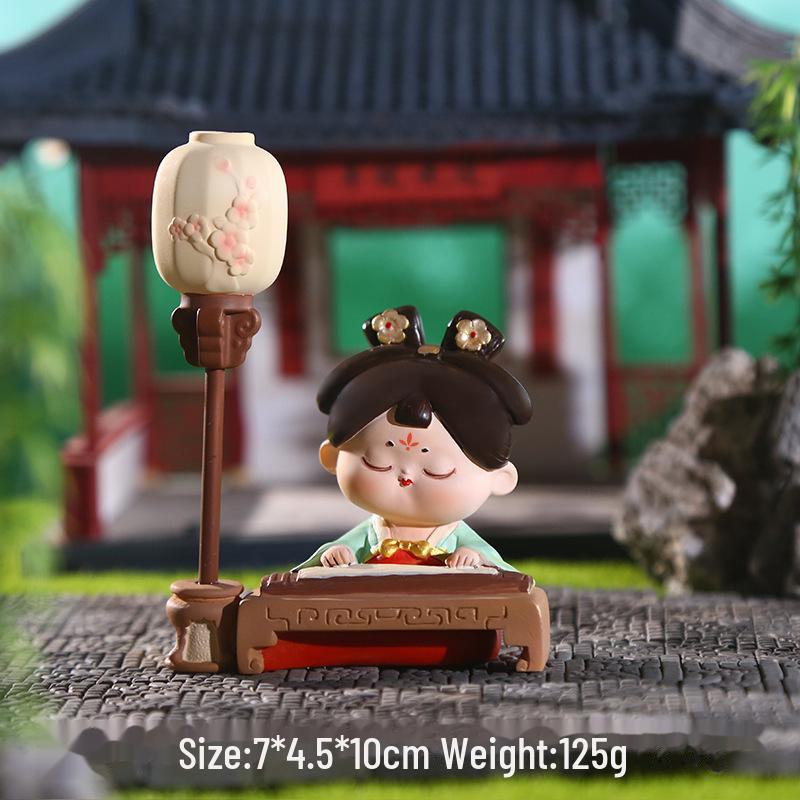 Kreativer Handyhalter im Stil der Tang-Dynastie mit Glücksbringer: Exquisites Harzornament