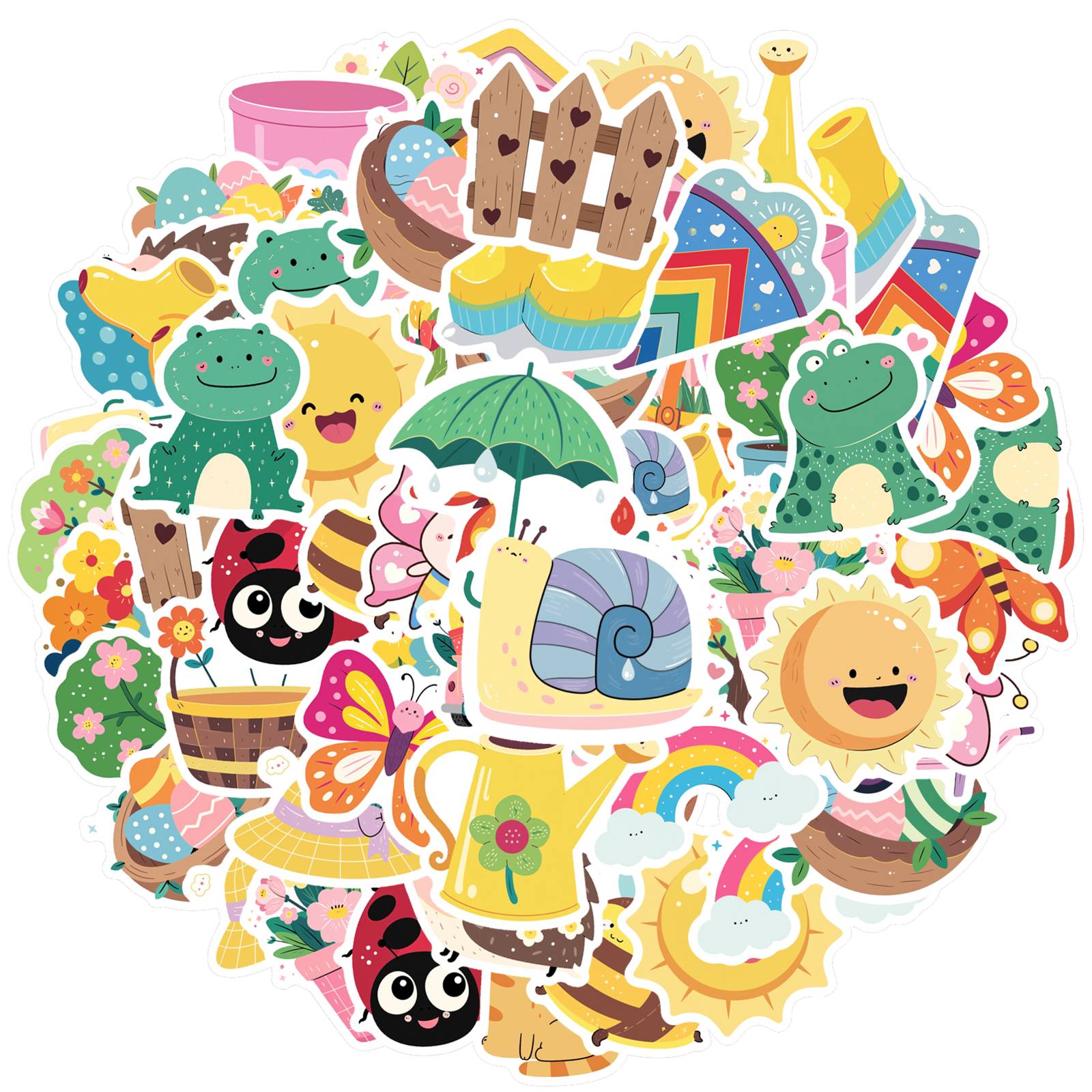 

35pcs Colorful Animals Stickers Cute Gardening Animal Stickers Stationery Stickers For Laptop Motorcycle Luggage Phone Guitar