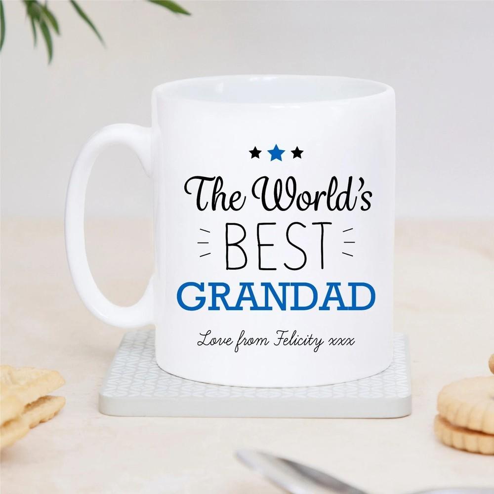 Personalised Ceramic Mug, Worlds Best Grandad Birthday Gift from Grandchildren Unisex T-Shirt XL