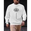 Men's Plus Size Casual Sweatshirt With Lotus Flower Print, Crew Neck Long Sleeve For All Seasons, Plus Size.