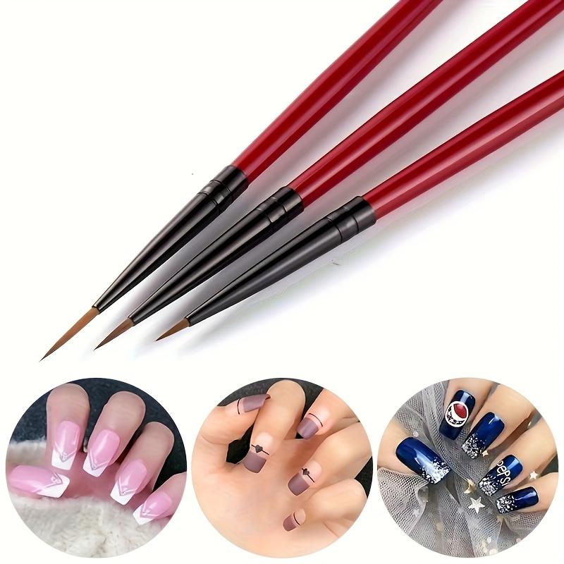 Set de Pinceles Liner para Uñas - Bolígrafos de Dibujo de Detalle Fino para Uñas Acrílicas - Herramientas sin Olor para Pintura y Diseño de Rayas para Manicura DIY de Calidad de Salón