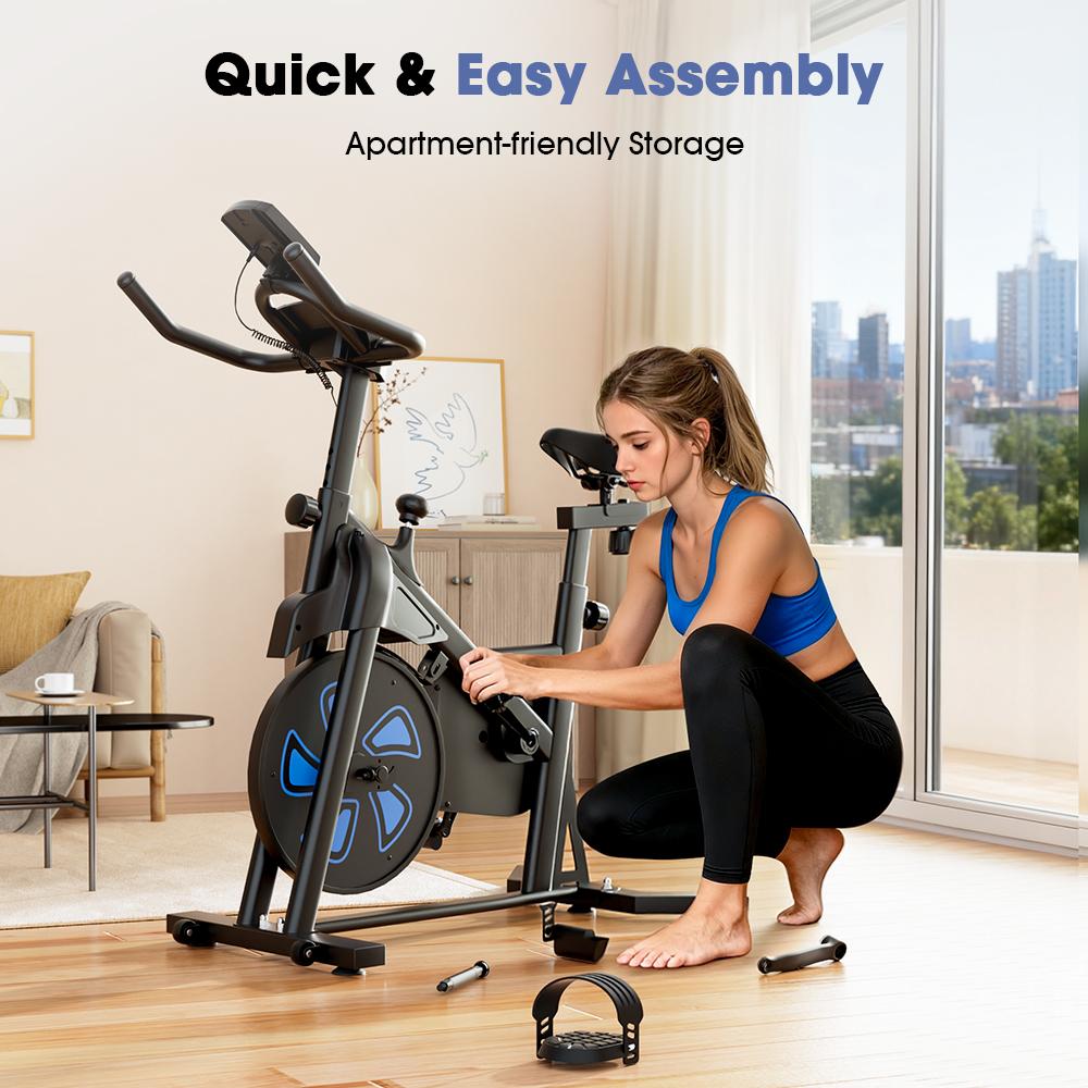 Cyclette da Interno QK116C Peso Massimo Utente 130 kg Volano da 6 kg con Display LCD
