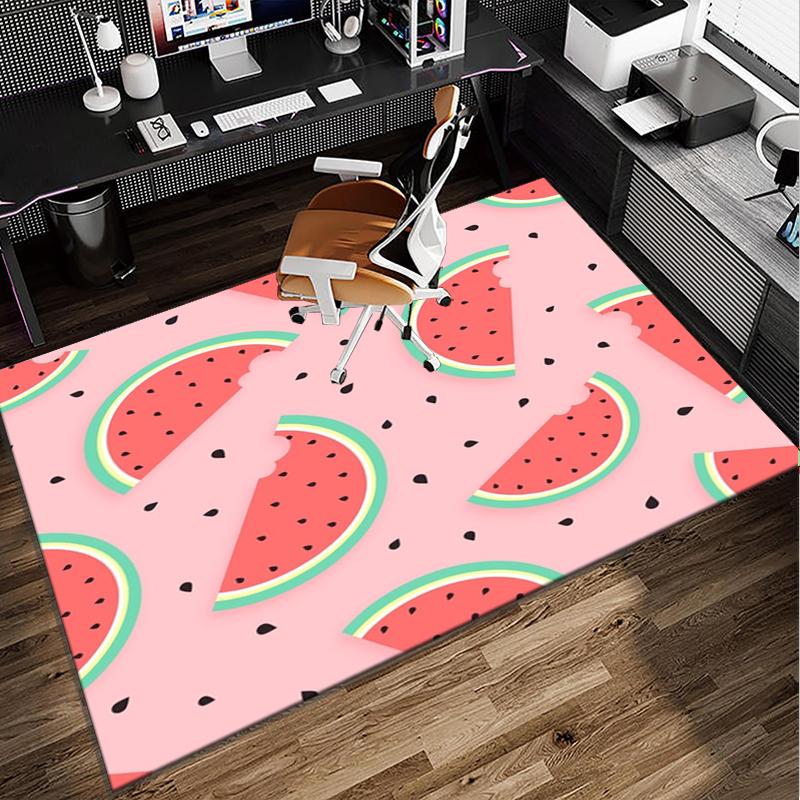 Watermelon Slice Pattern Office Rug Chair Mat, Entryway Carpet, Suitable for Front Door, Bedroom, Living Room, Desk, Holiday Gift