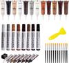 SEISSO Naprawa Drewna Naprawa Naprawa Pisak Naprawa na Rysy Śruba Farba Łuszcząca się Rysa Rysa Naprawa Kredka 1 Ołówek 1 i Zestaw 12 Pędzli, 12 Kolorów