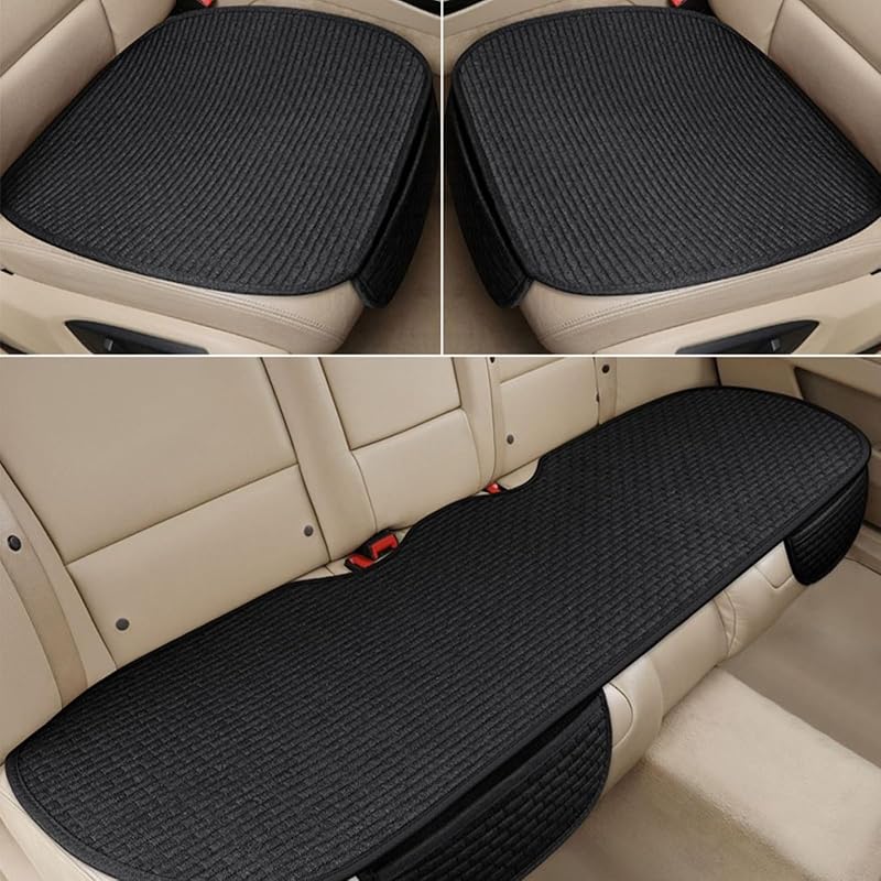3PCS Car Seat Covers Cushion Pad Breathable Anti Slip Auto Seat Protector Pad With Storage Pocket Universal Fit For Most Automotive, Truck, SUV, And