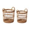 Wicker Woven Storage Basket Handcrafted for Dog Toys Fruit Vegetable Basket Rattan Basket for Farmhouse Nursery Living Room
