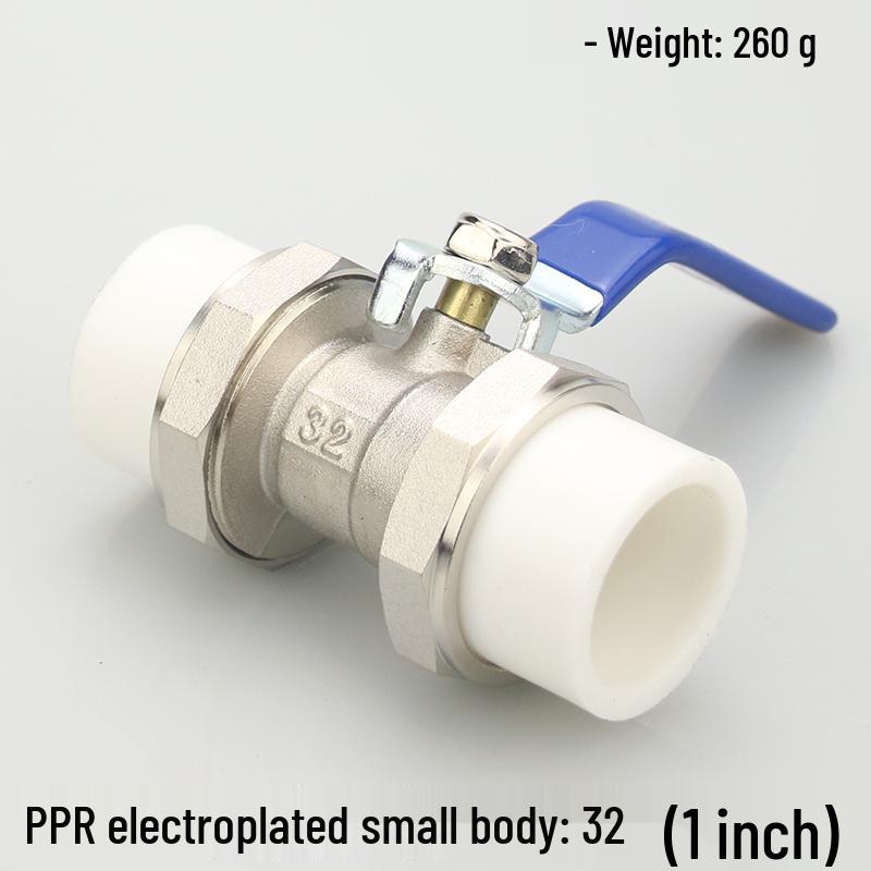 High-Temperature PPR Ball Valve: Double Union, Copper, Hot Melt, Sizes 20-75, Water Pipe & Switch