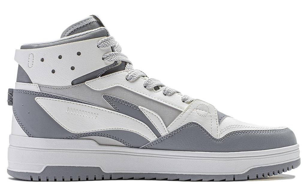 Li Ning Mountain Origin 2.0 Slip Resistant Abrasion Resistant High top Skateboard Shoes Men's Gray White AGCT291-3