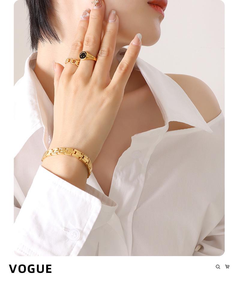 Trendy Non-Fading Titanium Steel Cuban Chain Bracelet for Couples