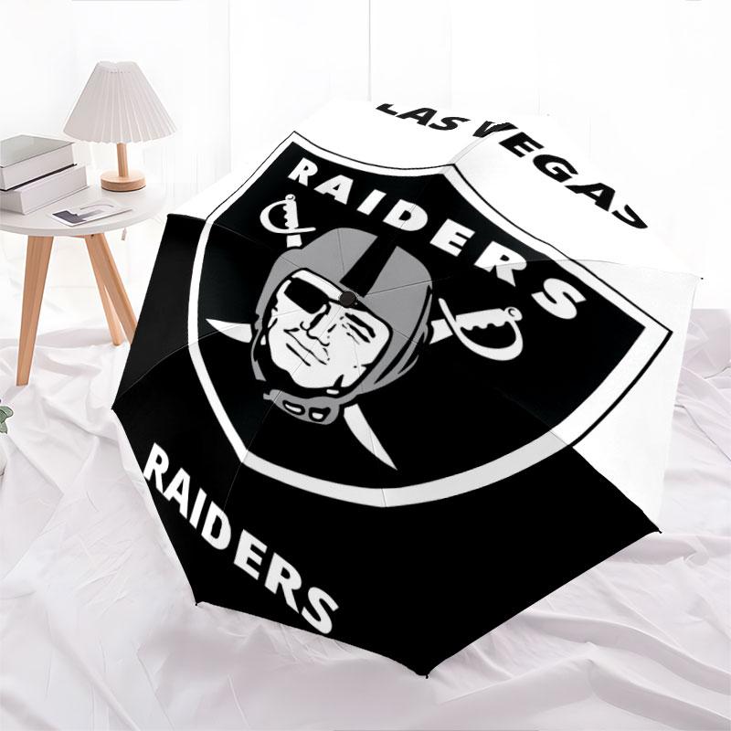 Las Vegas Raiders pattern, automatic folding umbrella, portable and foldable design, 8 ribs, a Christmas or birthday gift.