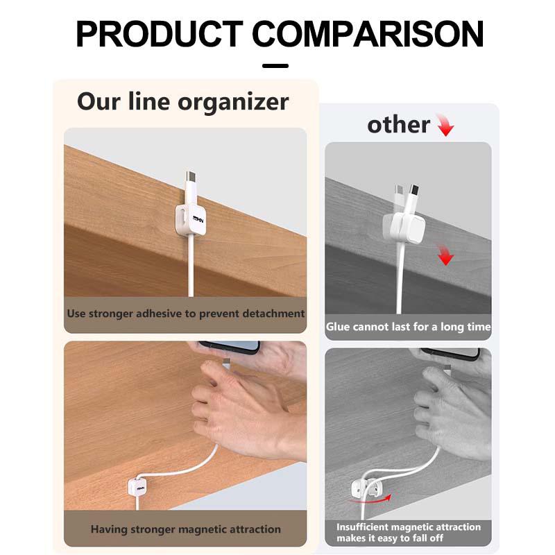 Multifunction Portable Magnetic Cable Clip Adjustable Cord Cable Organizer Holder For Toyota Crown Yaris Corolla Prius Auris CHR