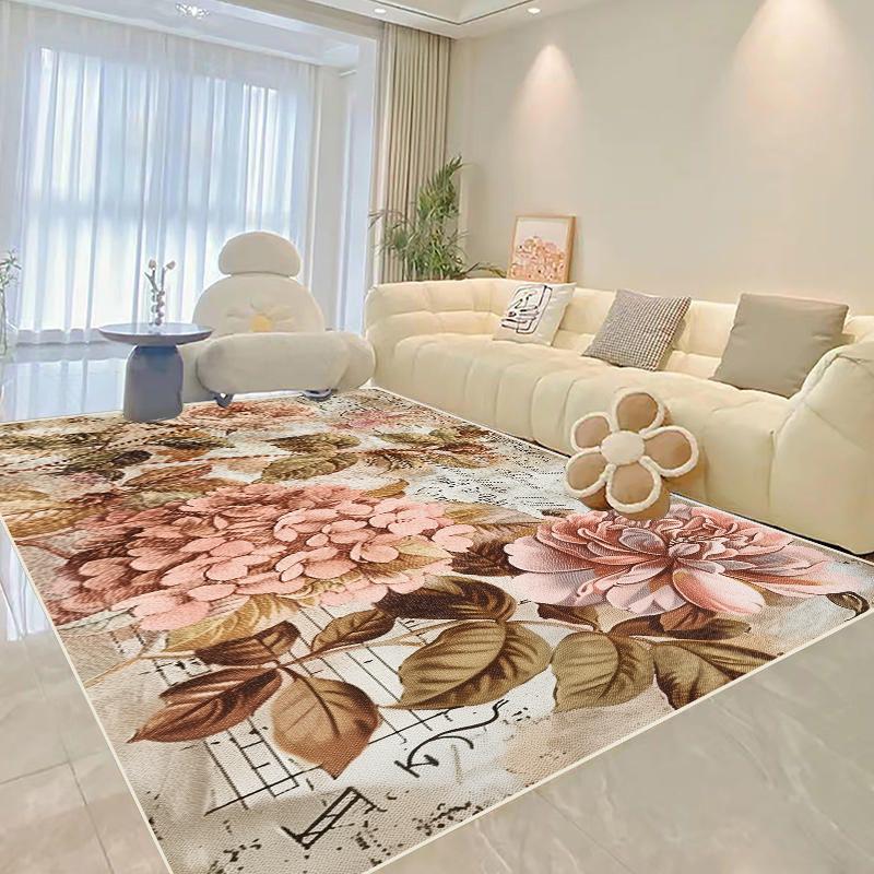 Living Room Decoration Flower Carpets Modern Home Light Luxury Rug Parlour Sofa Side Soft Floor Mat Bedroom Bedside Large Carpet