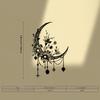 1pc Gothic Moon Flower Metal Wall Art Powder Coated Iron Mural Statue for Bedroom Halloween Decor Gift for Gothic Enthusiasts