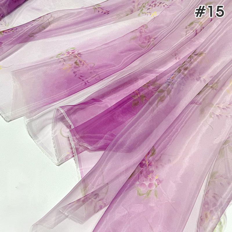 

1M Chinese Style Gradient Ultra-thin Chiffon Designer Fabric Translucent Tulle Fabric DIY Ancient Hanfu Dress Costume Upholstery 100X150cm