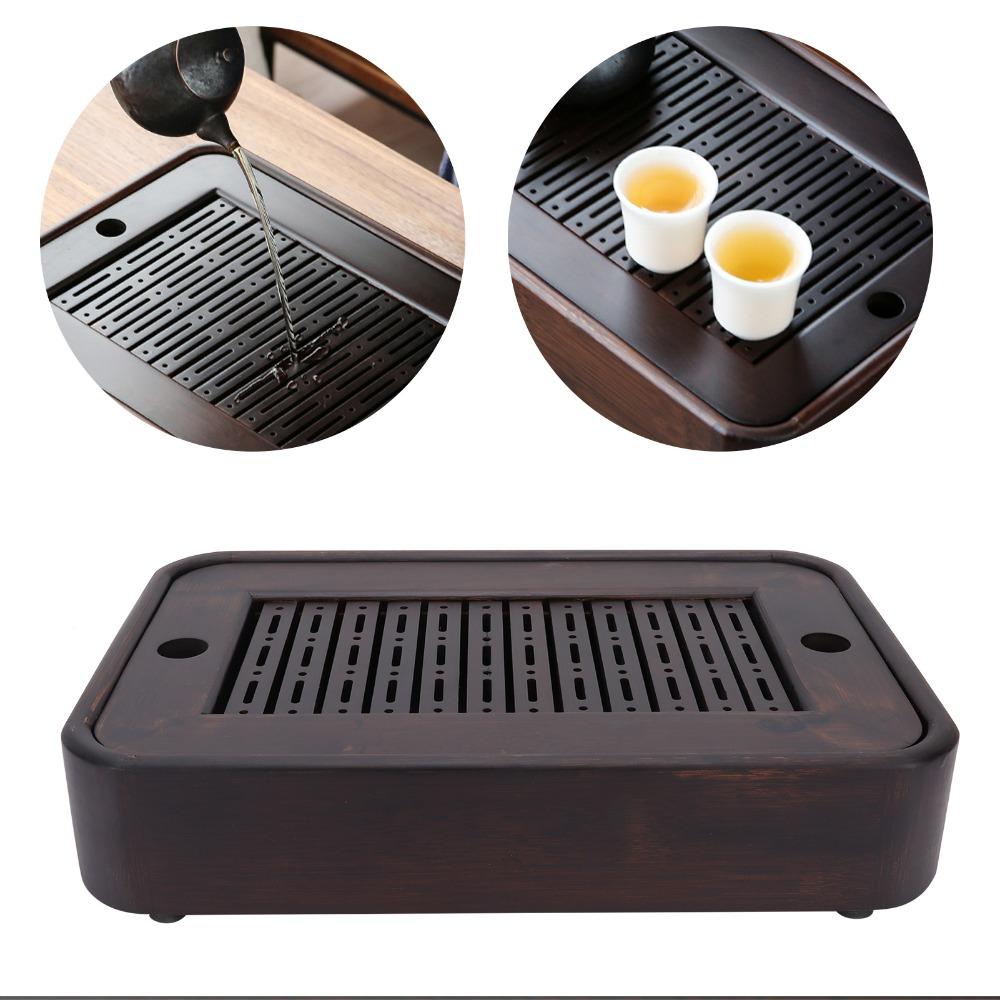 Wood Material Storage Tea Board Rectangular Shape Tea Accessory Tray Bamboo Tea Tray  Household Use