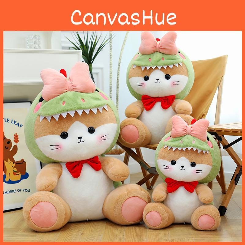 Bowknot Dinosaur Cat Plush Toy Stuffed Animal Doll Cartoon Decoration Kids Gift