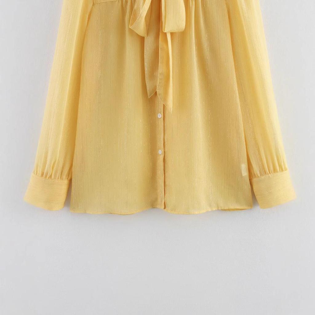 2025 Spring Women's European & American Style Two-Color Lightweight Long-Sleeve Shirt