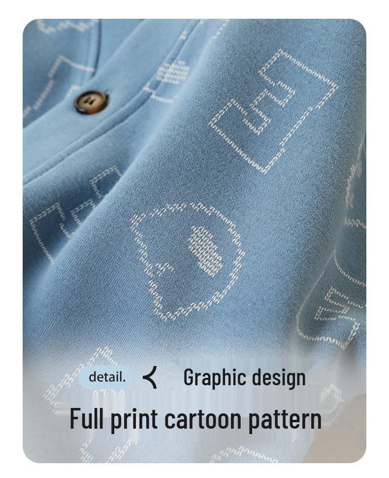 Boys' Autumn Knit Printed Jacket - Casual Outerwear for Kids