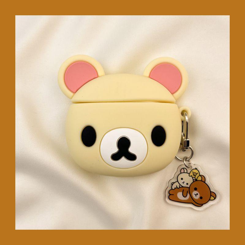 

Pro Earphone Case Second Generation Wireless Bluetooth Third Generation 1 Applicable Aipods2 Generation Silicone 5 Fifth Generation Fourth Generation airpods pro2 [Creamy-white easy bear + Pendant]]