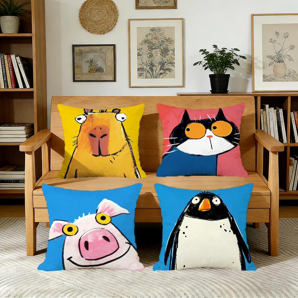 Animals cute cartoon cushion cover For Pillow Printing Sofa Decoration Home Car Room Coffee Shop Office Nordic Simplicity
