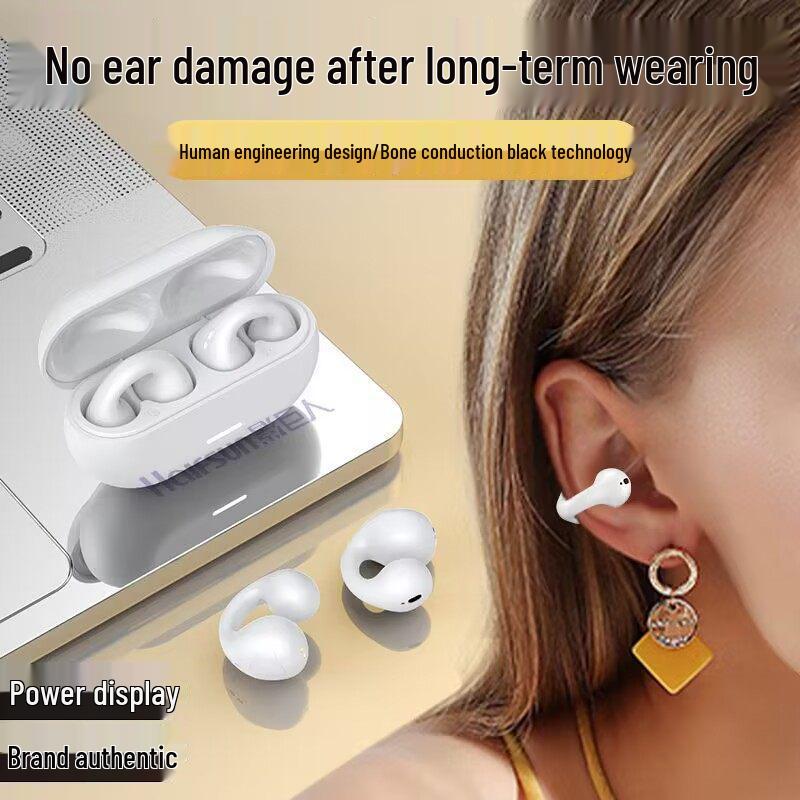 Bone Conduction Clip-on Bluetooth Headphones 25, 2025 Model, Binaural, Clear Sound, Long Standby