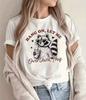 Womens White Short Sleeved Tshirt with Cute Raccoon Pattern Unicorn Dream Letter Print Casual Versatile Top Summer Fashion