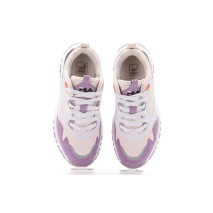 FILA Fashion Sneakers Transpose Synthetic Leather Cowhide Suede Sports Comfort Low-Top Dad Shoes Women Sneakers Beige Purple F12W144147FPS