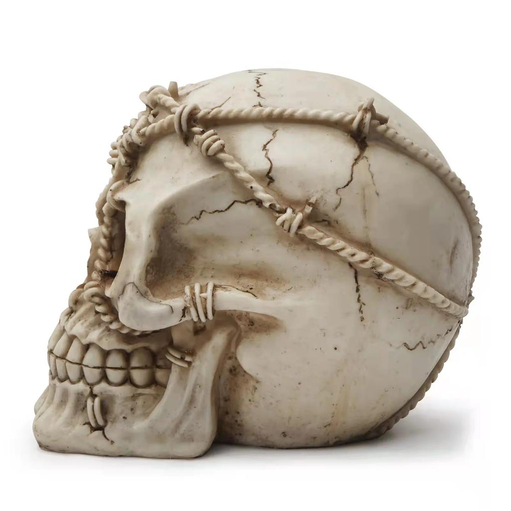 Handmade Resin Decorative Crafts Ornament Head Bone Model Imprisoned Skull Statue Home Decor Halloween Decoration Sculpture