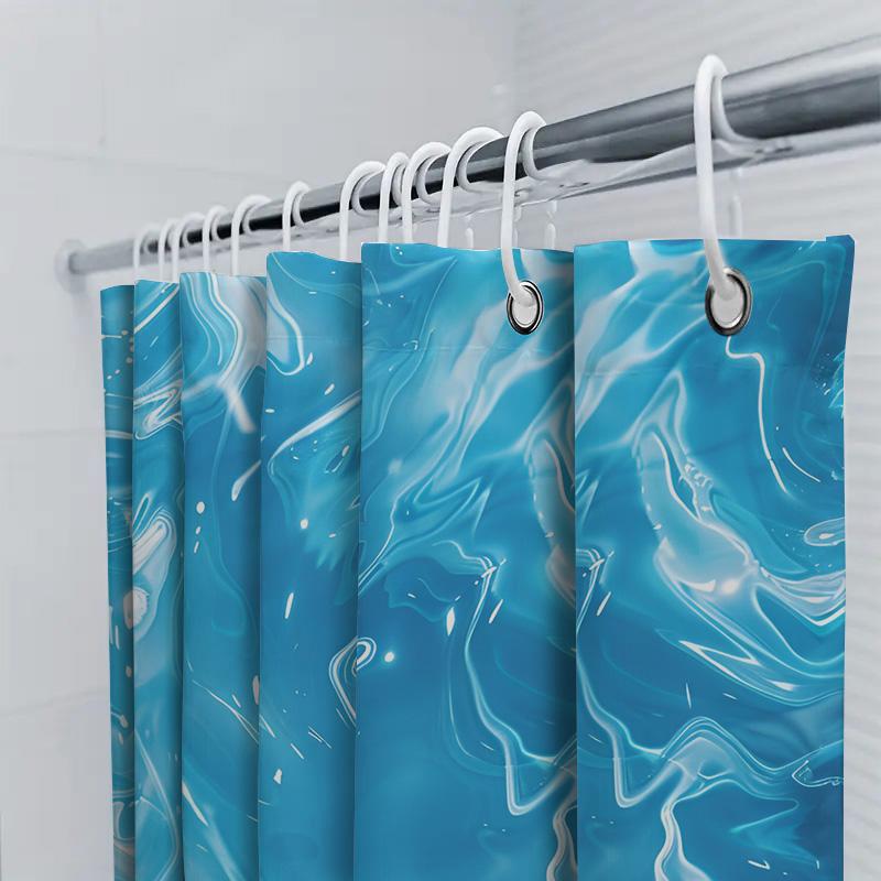 Beach Sunset Shower Curtain Blue Waves Printed Fabric Decor For Bathroom The Thompsons Custom Name