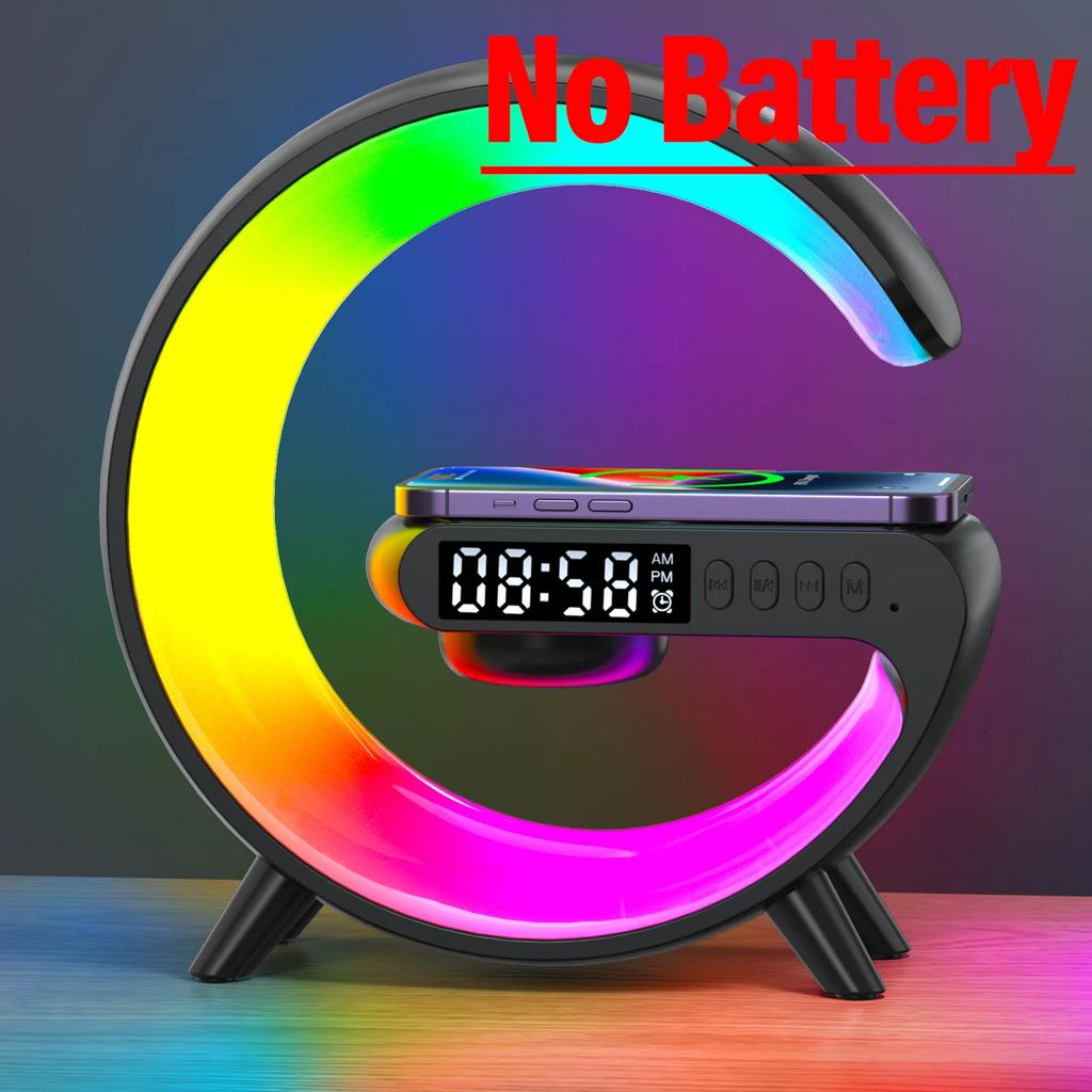 30W Multifunction Wireless Charger Pad Stand Speaker TF RGB Night Light Fast Charging Station for iPhone Samsung Xiaomi