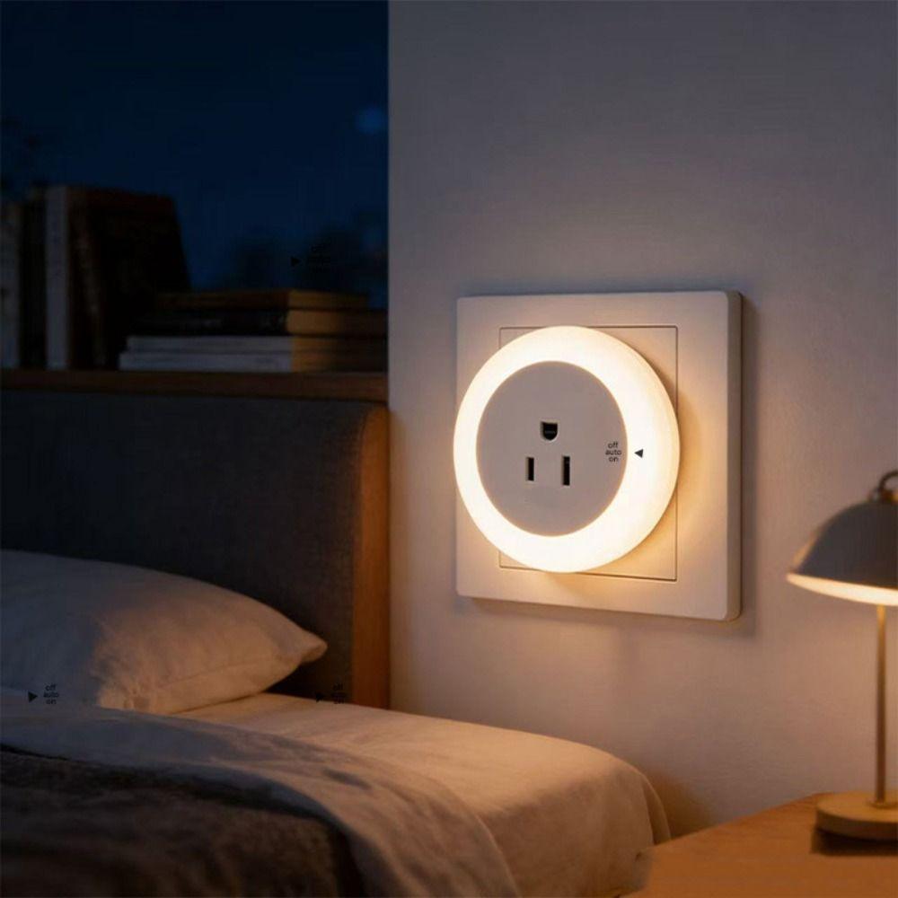 110-240V US Plug Plug In Nightlight Rotating Switch LED Night Light Night Light  Bathroom