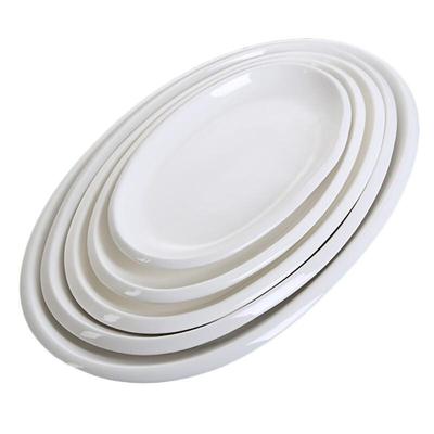 Xidien Keramisk Oval Vit Fisktallrik med Tjock Kant