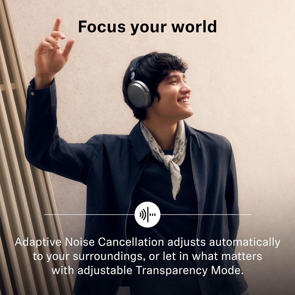 Sennheiser MOMENTUM 4 Wireless Premium Wireless Headphones In Black Noise 60 Hours of Low aptX Adaptive and Copper, High-Performance Drivers,