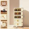 40-60cm Wide Transparent Foldable Double Door Floor Storage Cabinet with Multiple Layers
