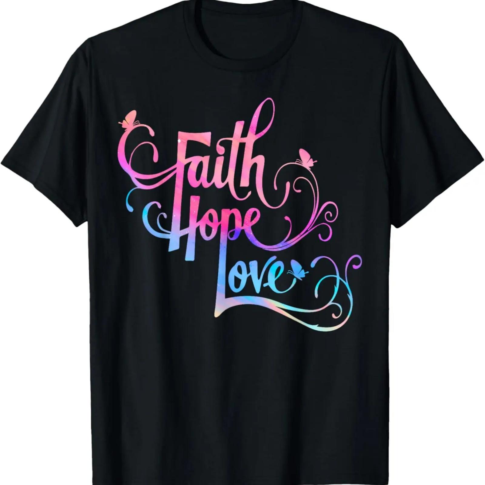 

Faith Hope Love Shirt Growth Mind Inspiration & Motivational T-Shirt XXXXXL чорний