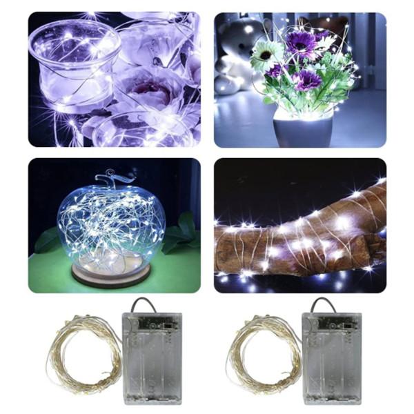 1 Pack Fairy Lights Battery Powered, 5m 50 LED String Lights for Bedroom Christmas Party Wedding Decorations