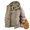 Unisex Fleece Lined Hooded Cotton Jacket - Thickened Casual Cardigan Style