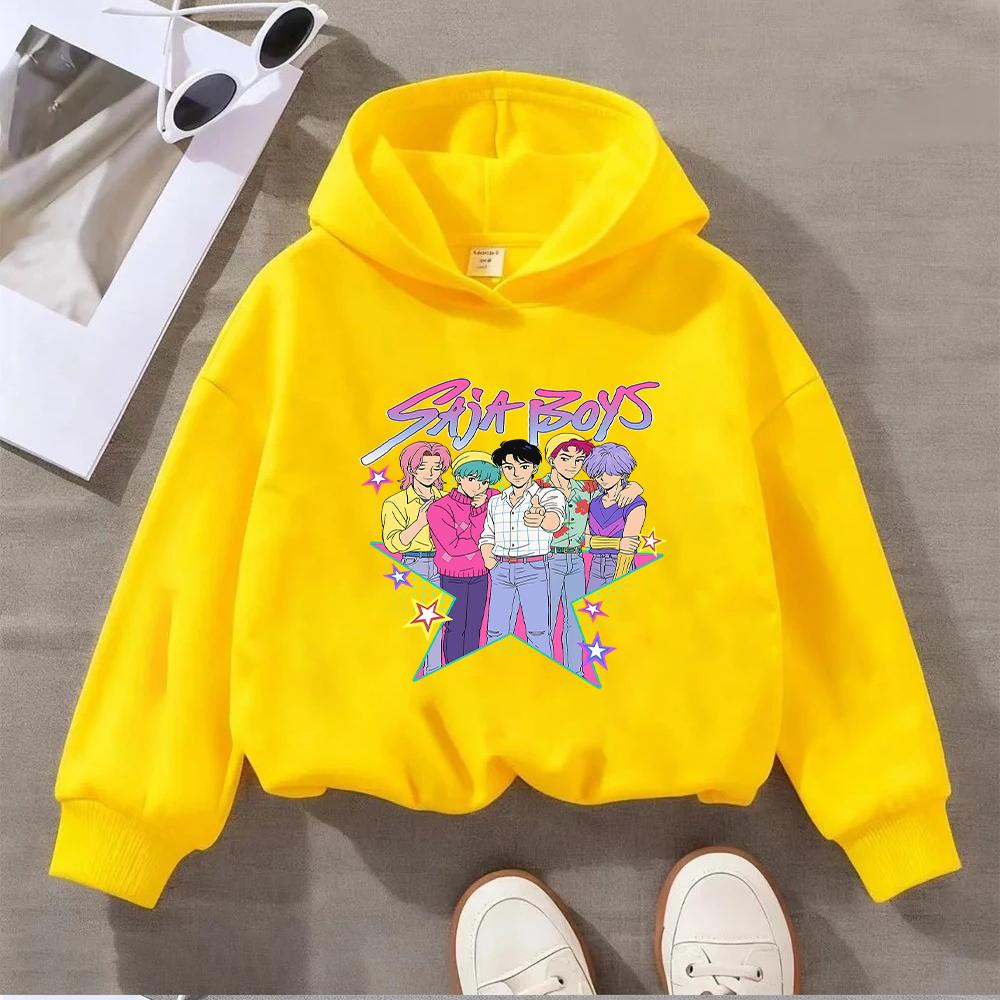 Kids' Sweatshirt Mystery EST 2025 Saji Boys Purple Hair Heart Design Casual Long Sleeve Top for Children