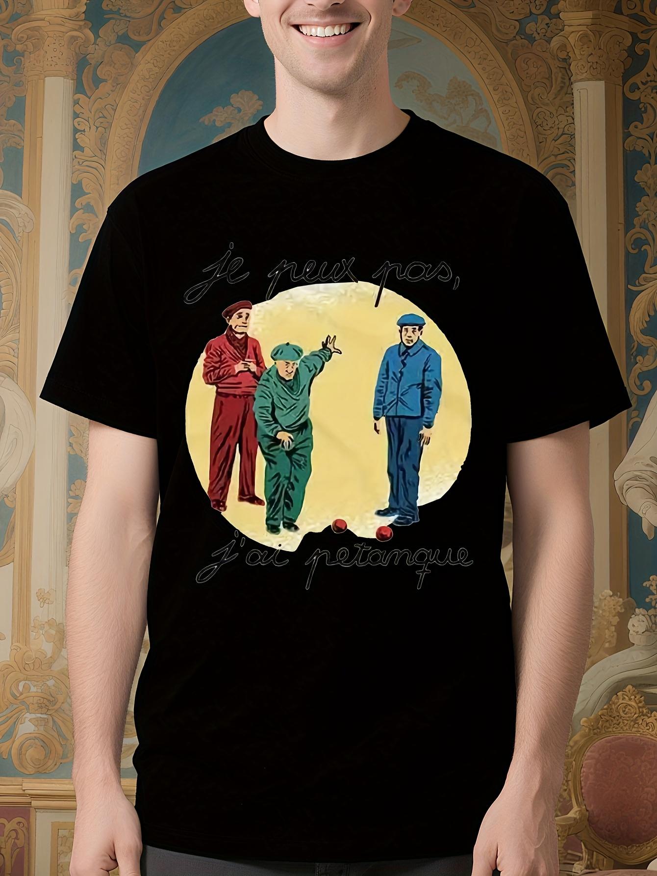Vintage French Petanque Ball Game Tshirt - Retro Graphic ... L