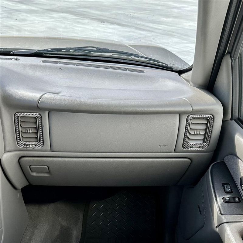 Car Dashboard Interior Accessories Carbon Fiber Trim Cover For Chevy Silverado 1500 1999-2002 Co-Pilot Air Outlet Vent