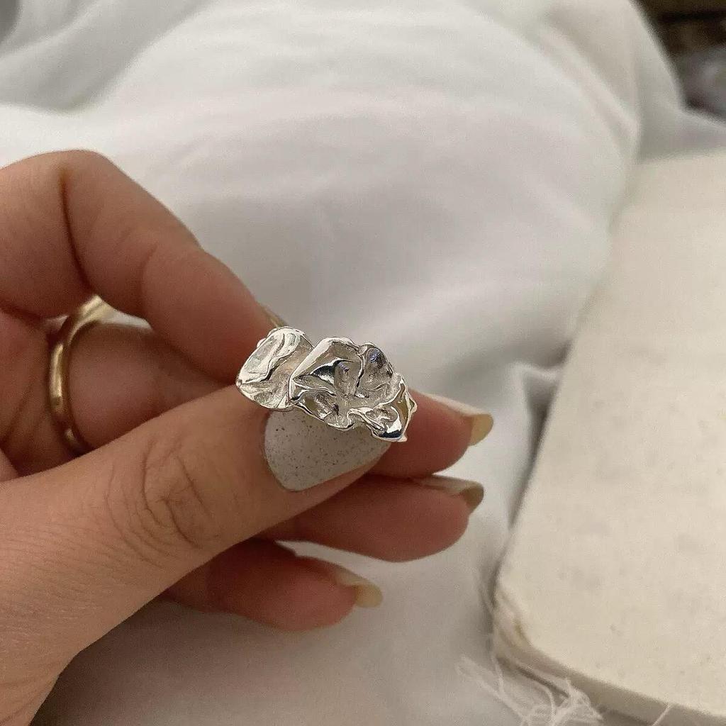 Adjustable Thai Silver Retro Ring: Trendy, Versatile, Hip Hop-Inspired Design for Women