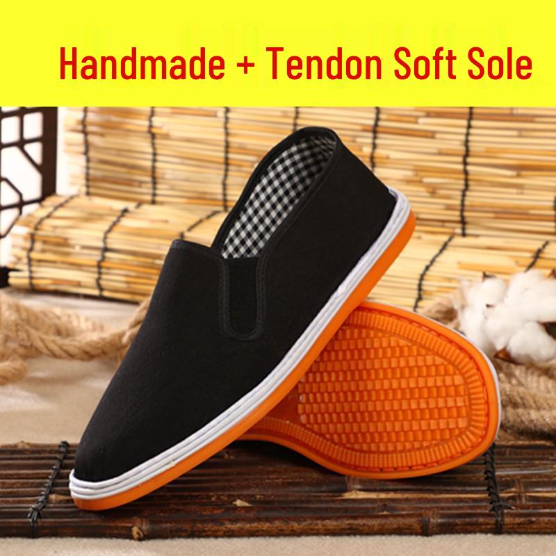 Handmade Old Beijing Rubber Sole Cloth Shoes with Breathable, Wear-Resistant Thousand-Layer Tire Soles