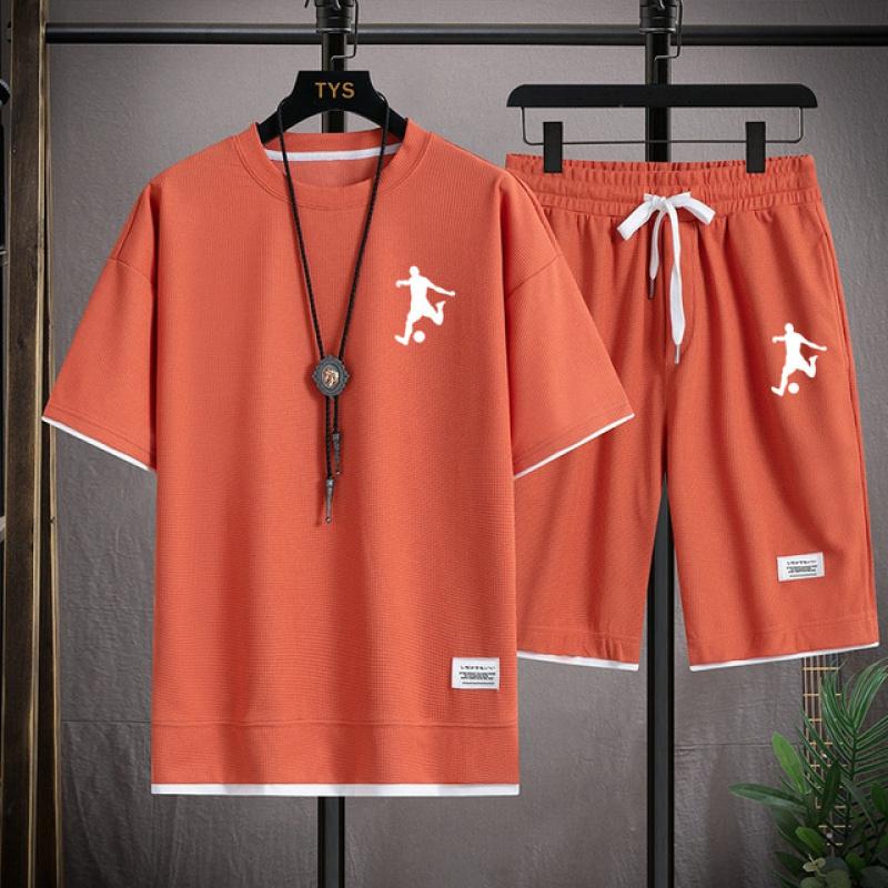 Sommar ny daglig kostym för män. Linnetyg. Casual T-shirt Shorts. Kortärmad modesportkläder i två delar 2023